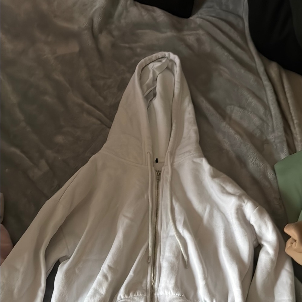 White Zip-Up Hoodie